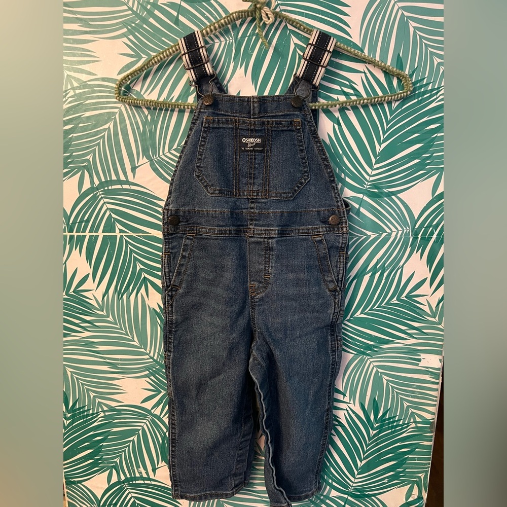 Oshkosh B’Gosh infant denim overalls sz 24 m